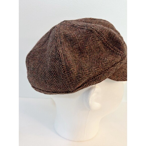 SCALA PRONTO Women's Wool Blend Herringbone Jeweled Flat Cap Newsboy Cap - Picture 3 of 6